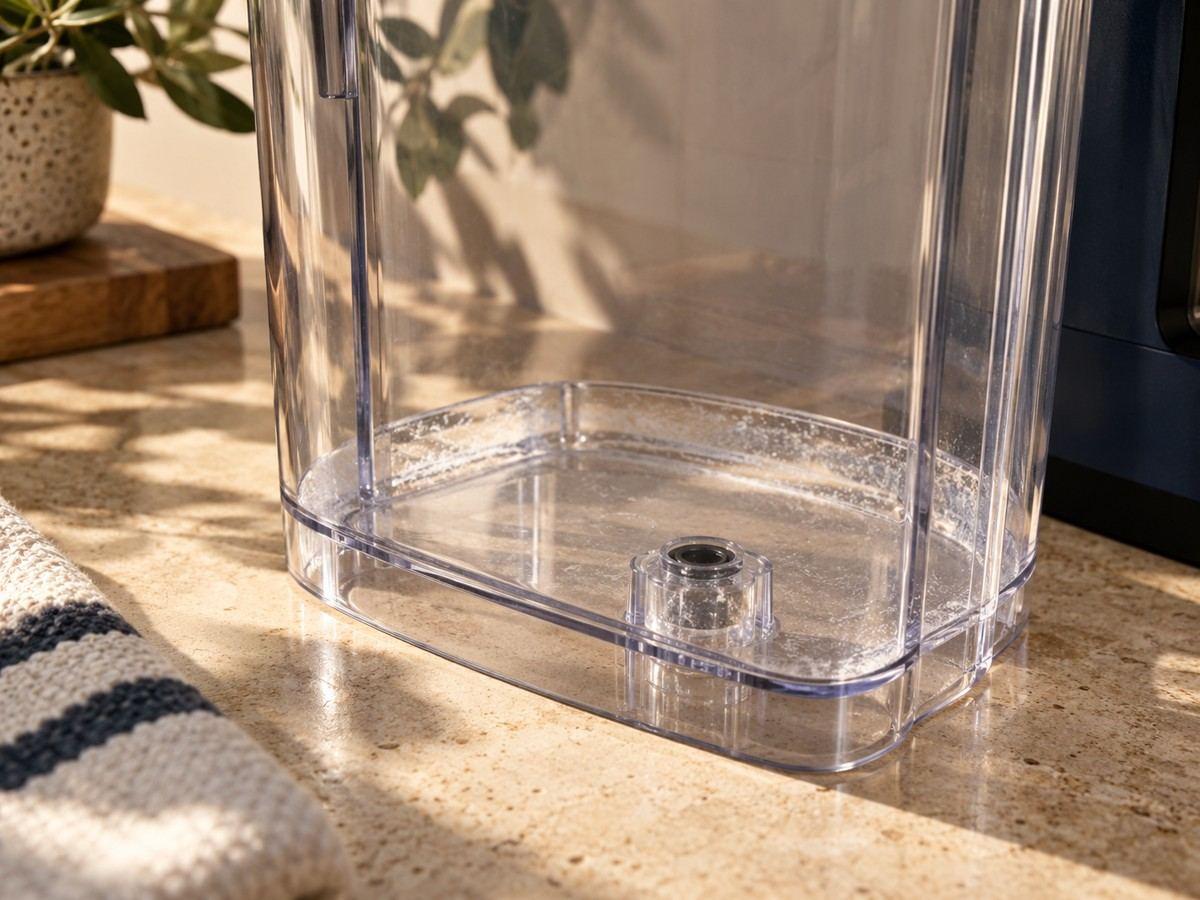 Mineral deposits inside a removable coffee water reservoir