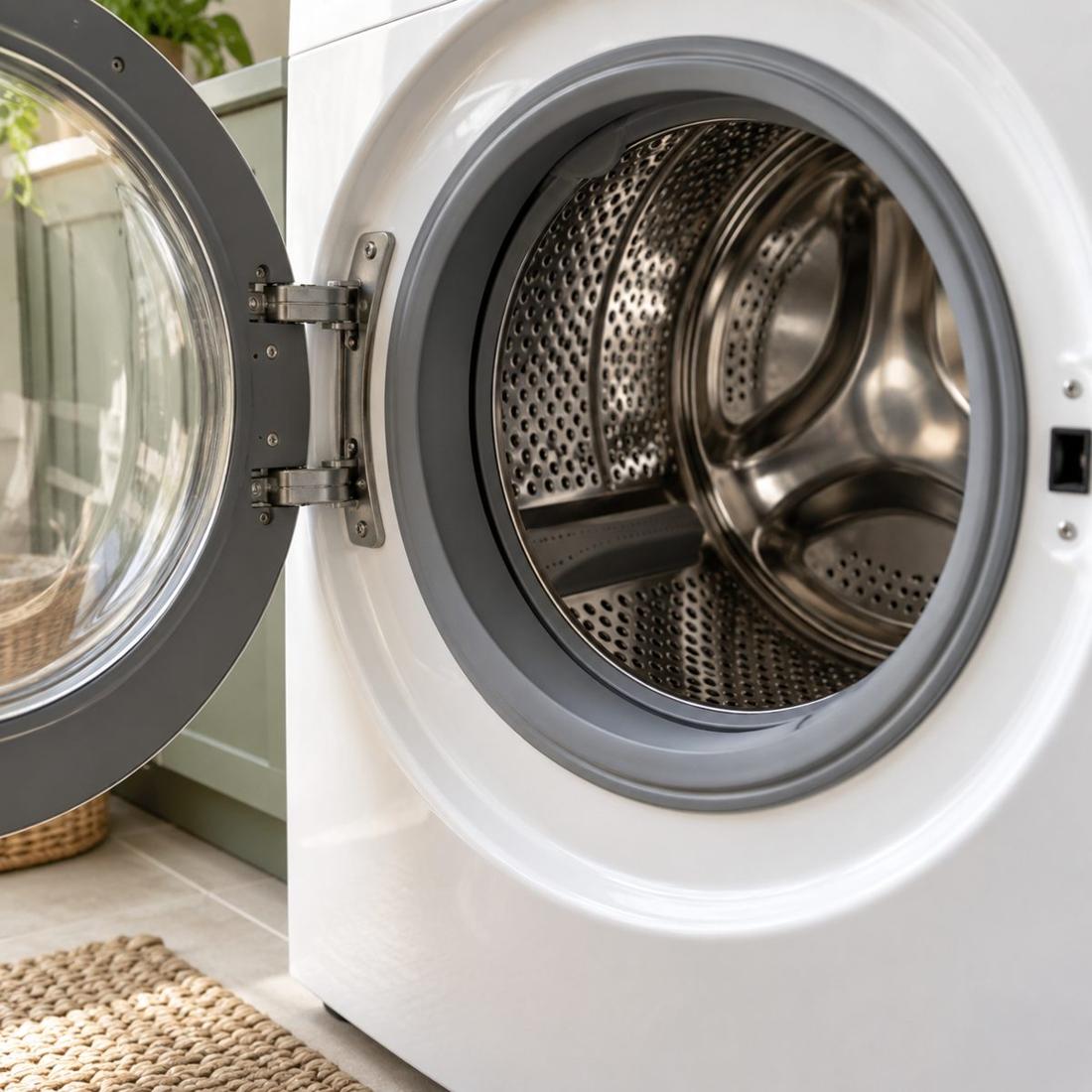 Washing machine seals: close view of the seam or seal intended for localized treatment