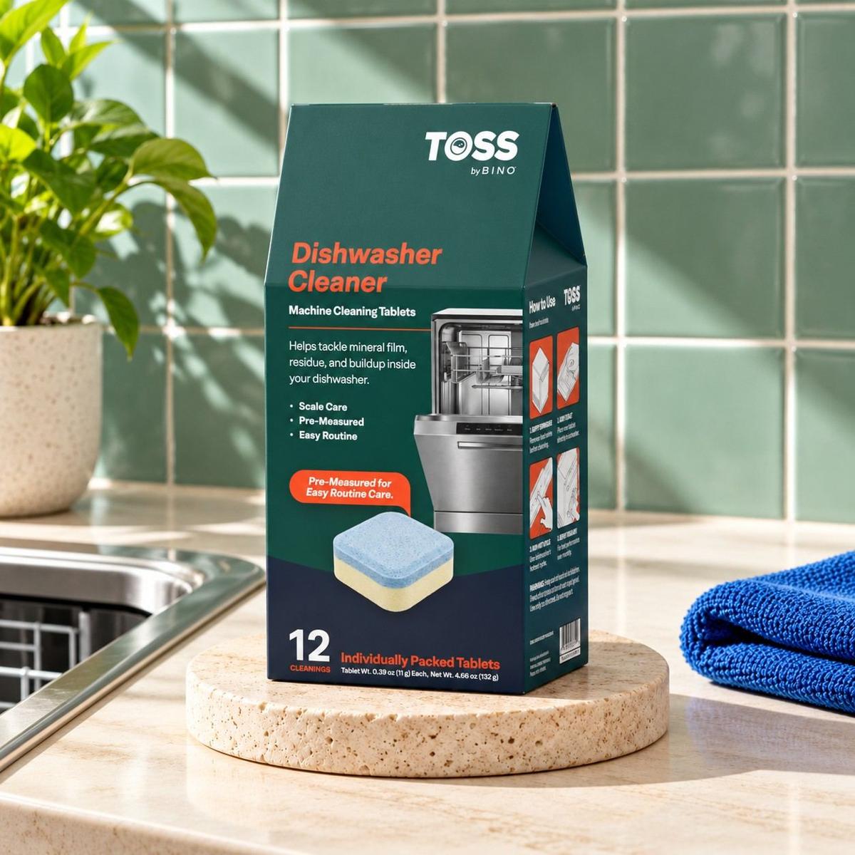 TOSS Dishwasher Cleaner Tablets packaging